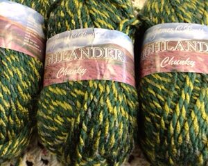 Green  yellow chunky yarn